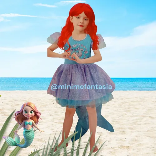 Fantasia de Sereia Infantil com cauda