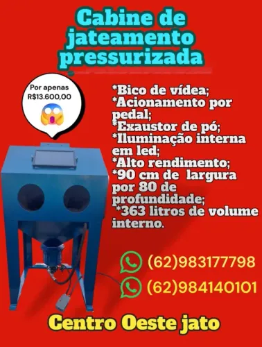 Cabine de Jateamento Pressurizada, jato de areia 