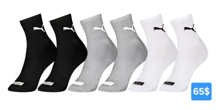 Kit 3 pares de meias da Puma original
