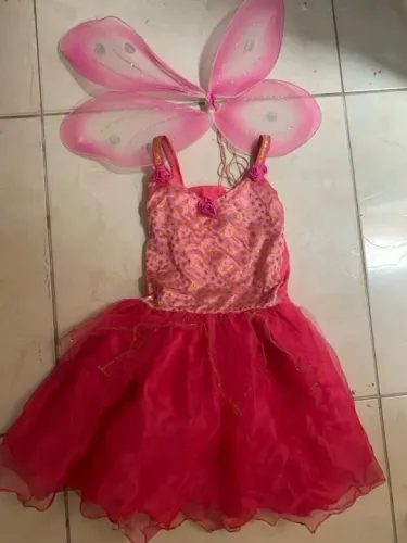 Vestido de Fada Rosa para Menina