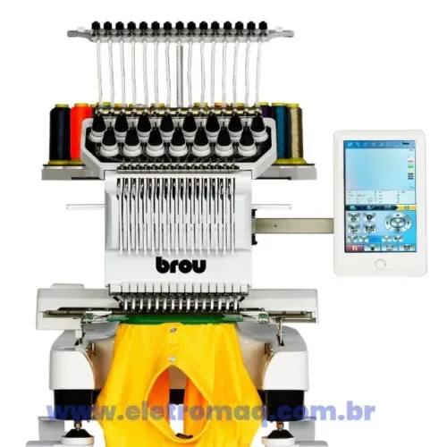 Maquina de Bordado 15 Agulhas Completa c/ Kit Boné - Nova