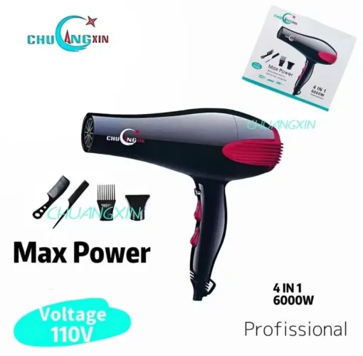 Secador de cabelo 6 mil watts 220 2 velocidades 3 temperaturas