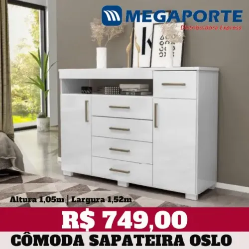 Cômoda Sapateira 5 Gavetas 2 Portas (NOVO) Entrega Grátis!