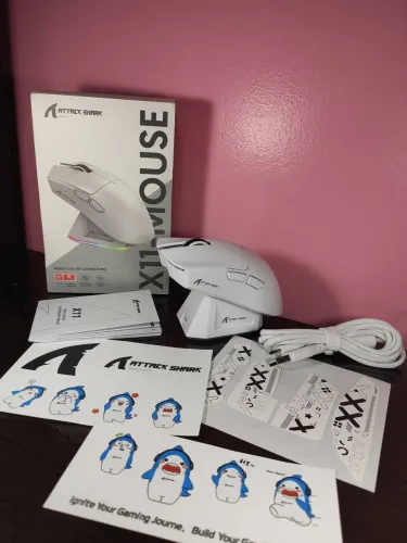 Mouse Attack Shark X11 com base de carregamento (Novo)