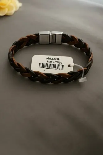 Pulseira Couro Trançado Mazzeri SKU 023120