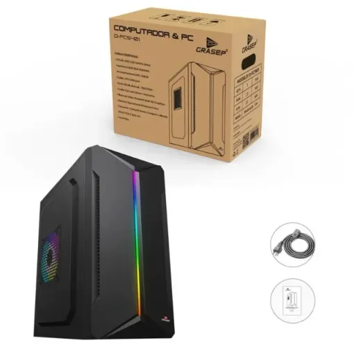 Computador Desktop Grasep Intel Core i5 8GB RAM SSD 256GB - Windows 11 Pro (Novo)