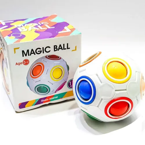 Cubo Mágico Bola Fidget Toy Puzzle Rainbow Ball Anti Estresse Quebra-Cabeça Arco Iris