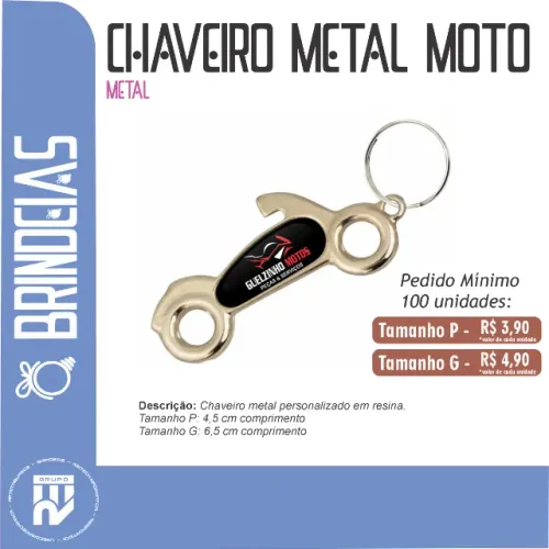 Chaveiro Metal Moto - Brindes Personalizados Brindeias