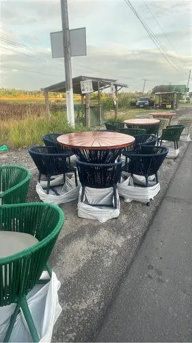 Mesa de 6 cadeiras em corda náutica 