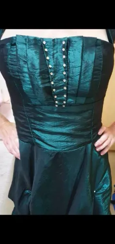 Vestido tafetá verde