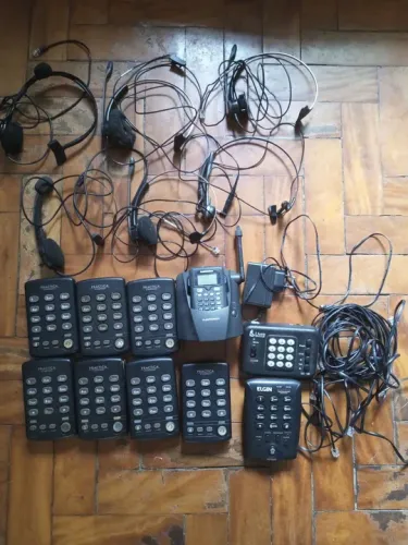 Headsets + 10 telefones  para telemarketing, (lote)