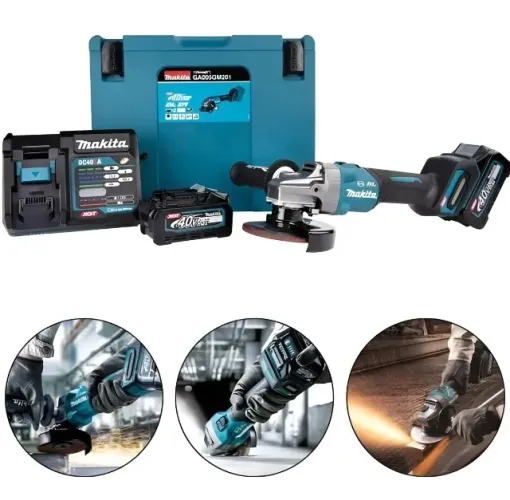 Esmerilhadeira Angular Ga005gm201 40v Xgt Makita Bl Aft Xpt Cor Azul-turquesa