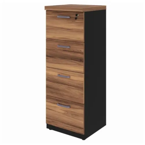 Arquivo Para Pastas Suspensas Com Gavetas Nogal Preto Elegante 21410