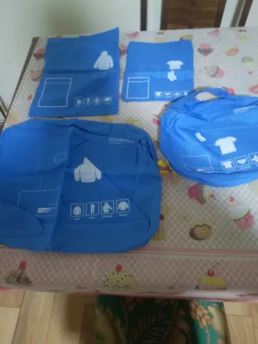Kit de 4 nécessaire de Viagem Organizadora para Roupas - Azul