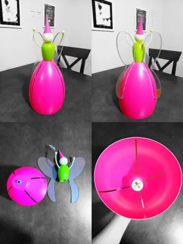 Luminária de teto infantil de fada pink