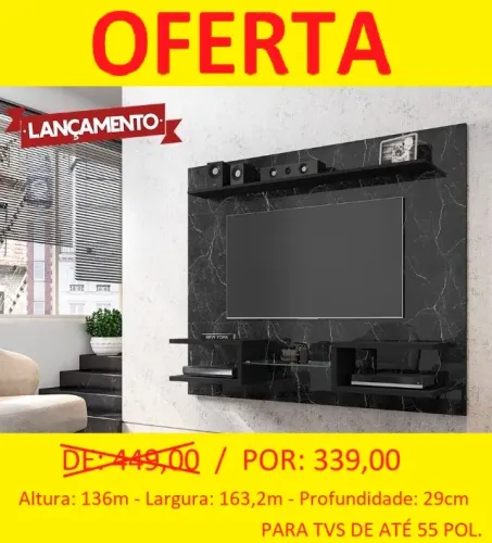 Painel com vidro e led - Parcelamos S/Juros
