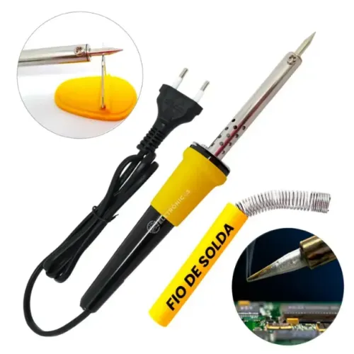 Ferro de Solda com Tubo de Estanho 110V 40W - NOVO