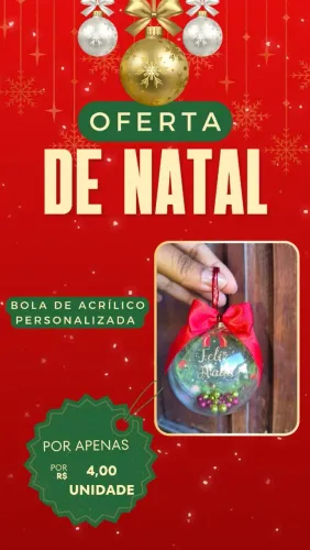 Vendo, bola de acrílico, temática Natal, 4 reais unidade.