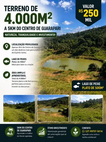 TERRENO À VENDA EM GUARAPARI - 4.000m²