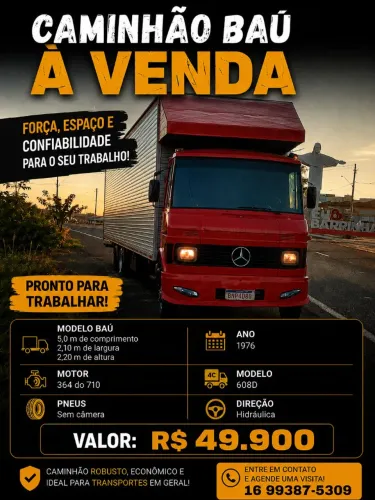 CAMINHÃO BAÚ MB 608-D