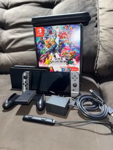 Switch OLED Edição Smash Bros Desbloqueado 128Gb