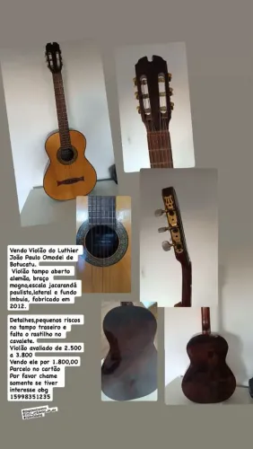 Violão artesanal feito pelo Luthier João Paulo Omodei de Botucatu.