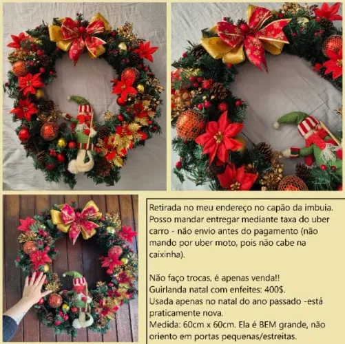 Linda guirlanda grande de natal, perfeito estado