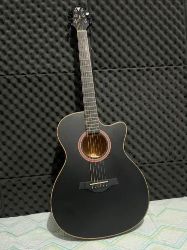Violão Preto Fosco Phx J White C/ Captação B