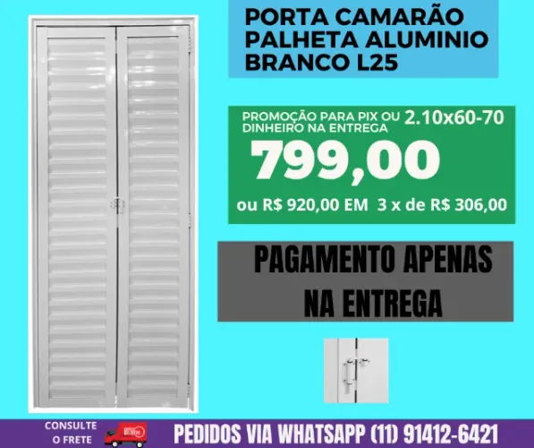 porta camarão palheta linha 25- frete ac branca aluminio 