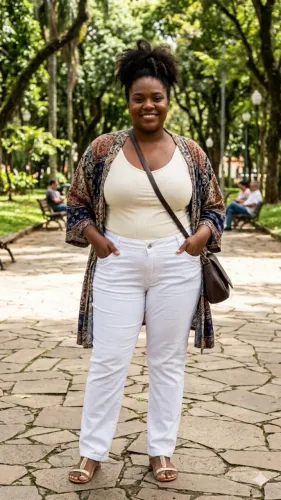 calça feminina branca plus size 46