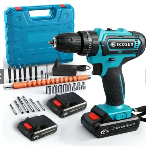 Furadeira/Parafusadeira com Duas Baterias e 28 peças 220/110v