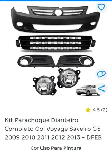 Kit Para choque dianteiro Saveiro g5