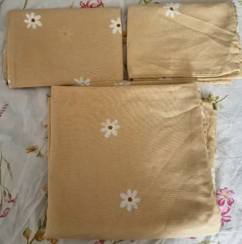 Jogo de Cama Casal 3 Peças - Amarelo com Margaridas