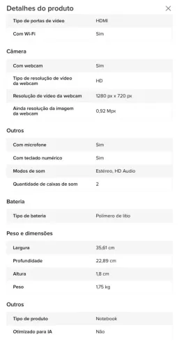 Vendo Notebook Dell Inspiron 5510 i7 512gb SSD