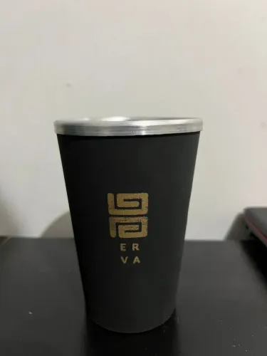 Copo de Alumínio Térmico Black Erva 300ml <br>Visit