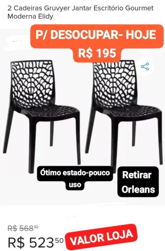 CADEIRAS EM POLIURETANO- COMBO COM 2 UNIDADES