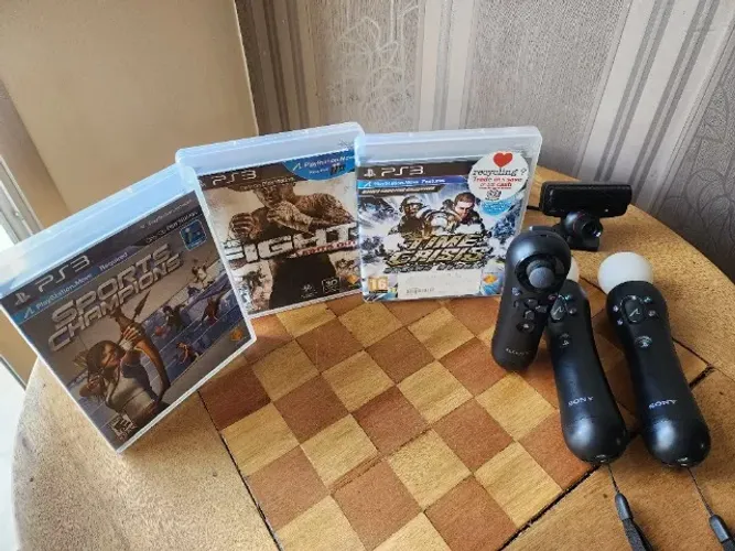Kit Move Ps3 / Ps4 Compativel, 3 controles, 3 jogos