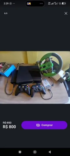 XBOX 360 COM HD DE 500 GB E VÁRIOS JOGOS, MAIS 2 CONTROLES E UM VOLANTE.