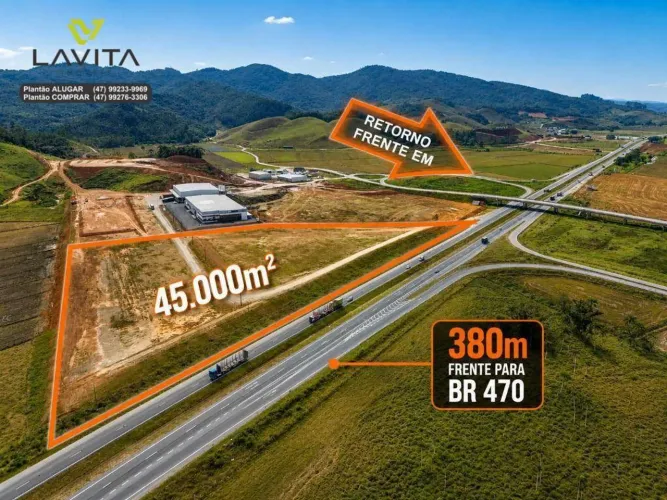 Terreno Comercial ou Industrial para Aluguel - BR 470 - Novo Acesso a Ilhota - Bairro Marg