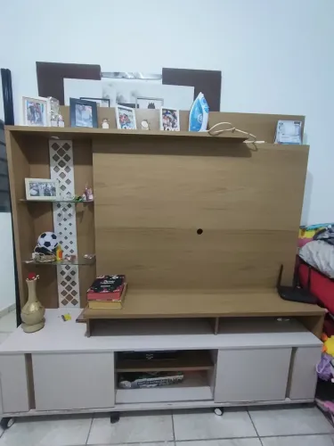 Estante home vitral freijò/off white para TV até 55"