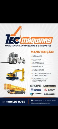 Manutenção de máquinas e caminhão.