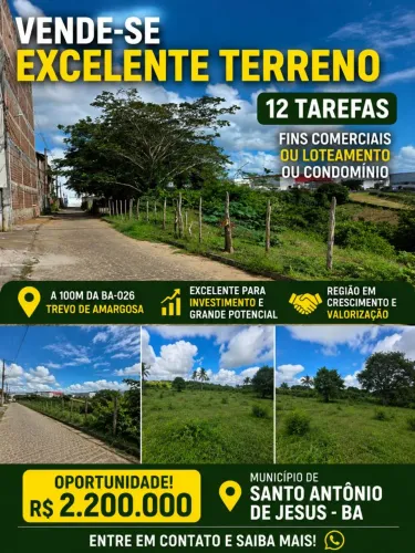 Vendo terreno 12 tarefas em saj