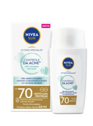Protetor Solar Facial Nivea Sun UV Face FPS70 Controle da Acne 40ml