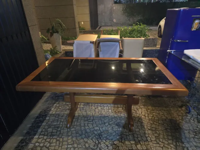 Jogo Mesa 6 lugares e Cadeiras Madeira Maciça Nobre