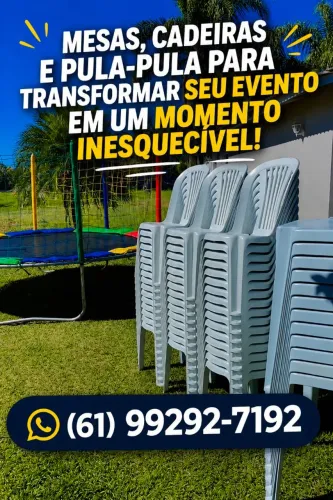 Aluga-se pula pula e jogos de mesas e cadeiras