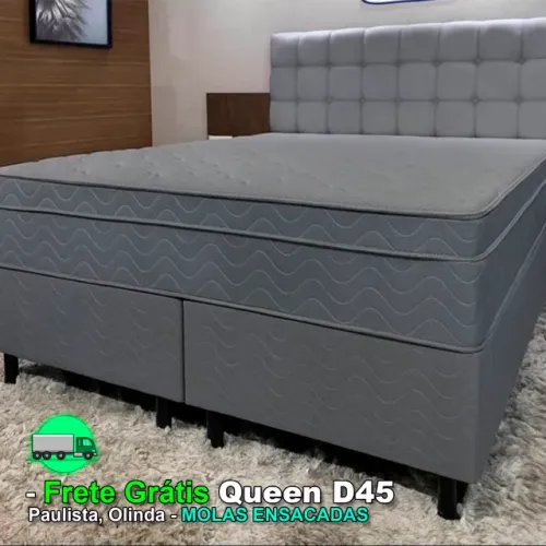 Camas Queen Bipartidas D45 (Base + Colchão) - R$ 1299