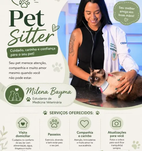 Pet sitter. Cuidado, carinho e confiança para o seu pet!