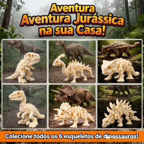 Dinossauro Articulado feito em impressora 3D 15cm bege