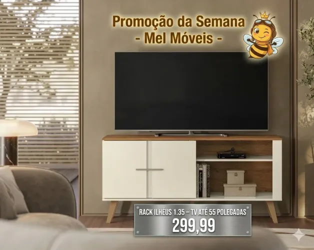Rack  ILHÉUS 1.35  TV ATÉ 55 POLEGADAS  299,99 