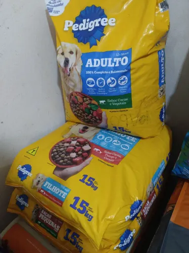 Ração pedigree adultos é filhote 15 kgs 